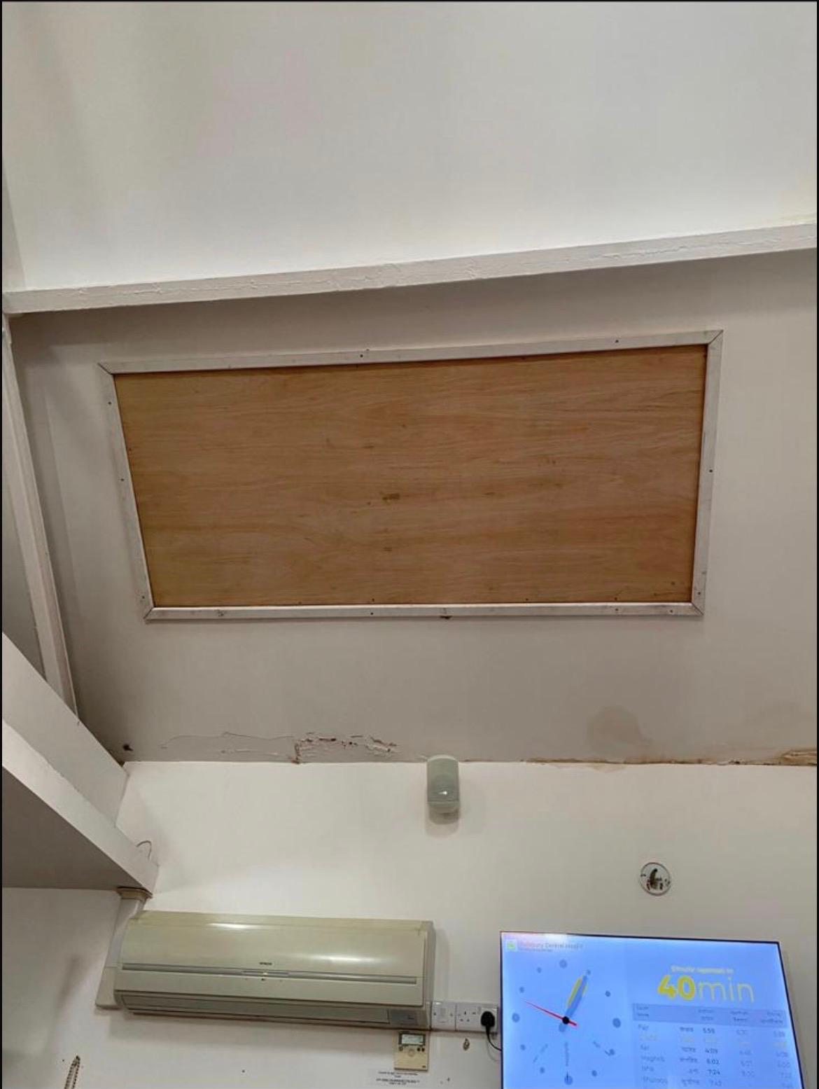 Leaky roof before repair