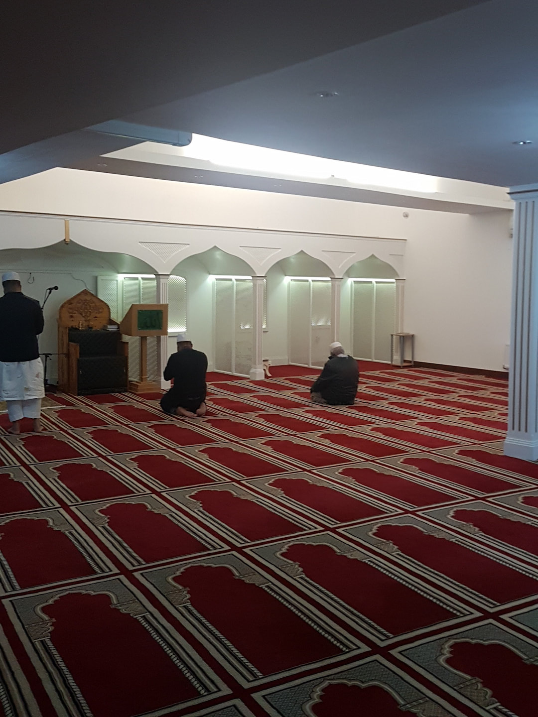 The main prayer hall at Salisbury Central Masjid